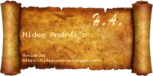 Hideg András névjegykártya
